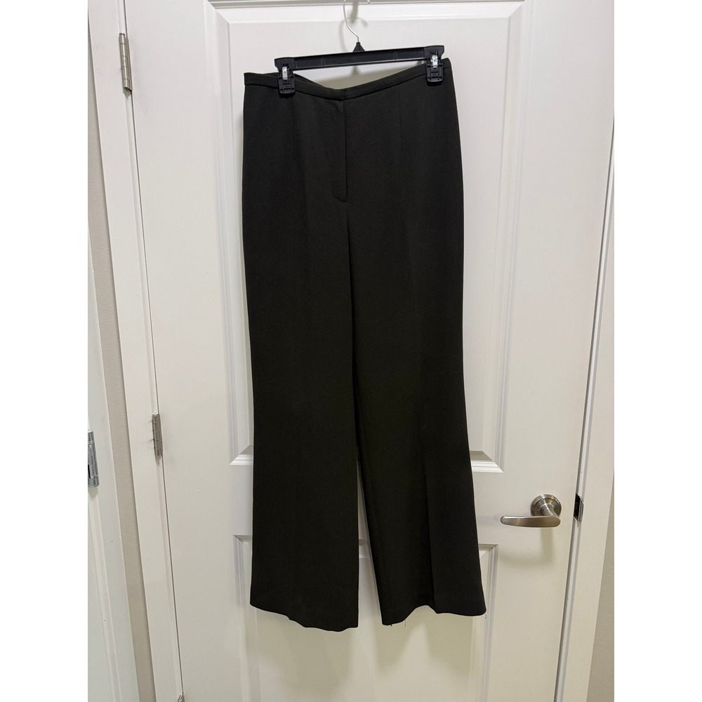 Ann Taylor Women Black Wide Leg Trousers Side Zip Dress Pants Size 10